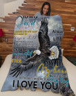 Eagle Daughter Gift For Dad I Will Always Be Your Little Girl Sherpa Fleece Blanket