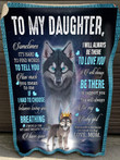 Gift For Daughter Wolf Loving You And Breathing Sherpa Fleece Blanket
