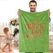 Father's Day Theme Green Gift For Dad Sherpa Fleece Blanket