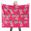 Christmas Gift Face Photo Grid Best Mom Custom Photo Sherpa Fleece Blanket