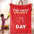 First Mother's Day A Commemorative Red Gift For Young Mothers Sherpa Fleece Blanket