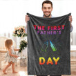 First Father's Day A Commemorative Black Gift For Young Dad Sherpa Fleece Blanket