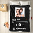 Music Song Mom And Children Custom Name Custom Photo Sherpa Fleece Blanket
