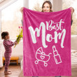 Happy Mother's Day Pink Cute Color Best Mom Sherpa Fleece Blanket