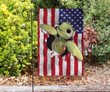 Cute Baby Turtle Hole Ripping Out American Flag Garden Flag House Flag