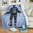Ice Hockey Field With Hockey Player For Ice Hockey Lover Custom Name Sherpa Fleece Blanket