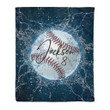 Thunder Baseball Under Water Pattern For Baseball Lover Custom Name Sherpa Fleece Blanket