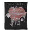 Hockey Goalie Though The Wall Pattern For Hockey Lover Custom Name Sherpa Fleece Blanket