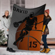 Black Basketball Pattern With Ball Background For Basketball Lover Custom Name Sherpa Fleece Blanket