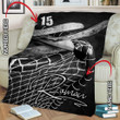 Ice Hockey Goals And Sticks Black And White Theme For Ice Hockey Lover Custom Name Sherpa Fleece Blanket