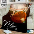 Basketball Dunk Scored Light For Basketball Lover Custom Name Sherpa Fleece Blanket