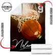 Basketball Dunk Scored Light For Basketball Lover Custom Name Sherpa Fleece Blanket