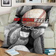 Be Yourself Color Ball With Black And White Background For Baseball Lover Custom Name Sherpa Fleece Blanket
