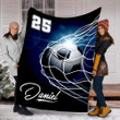 Soccer Ball On The Net Goals For Soccer Lover Custom Name Sherpa Fleece Blanket