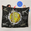 Water Painting Softball With Black Camo Background For Softball Lover Custom Name Sherpa Fleece Blanket
