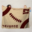 Retro Color Football Pattern For Football Lover Custom Name Sherpa Fleece Blanket