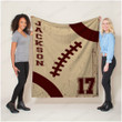 Retro Color Football Pattern For Football Lover Custom Name Sherpa Fleece Blanket