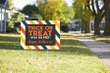 Trick Or Treat Stay Six Feet Yard Sign