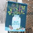 Winter Bouquet Glass Blue Background Painting Garden Flag House Flag