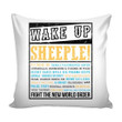 Wake Up Fight The New World Order White Theme Cushion Pillow Cover Home Decor