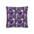 Goth Skulls And Purple Roses Cushion Pillow Cover Home Decor