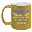 Swimming Is Life Everything Else Is Surface Interval Black Ceramic Mug