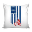 Cycling Cyclist American Flag Mountain Bike Cushion Pillow Cover Home Decor