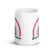 Breast Cancer Awareness Pink Glitter Rainbow And Ribbon Design Ceramic Mug
