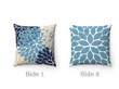 Blue And Tan Color Flower Burst Pattern Cushion Pillow Cover Home Decor
