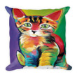 Love Animal Rainbow Cat Cushion Pillow Cover Home Decor