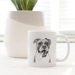 Tuckeroo The Boxer Dog Tongue Out Art Design White Ceramic Mug