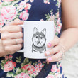 Tellie The Alaskan Klee Kai Dog Portrait Art White Ceramic Mug