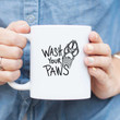 Wash Your Paws Funny Quote Gift For Dog Owner White Ceramic Mug