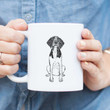 Doodled Winchester The German Shorthaired Pointer Puppy Design White Glossy Ceramic Mug