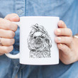 Chewie The Shih Tzu Dog Portrait Hand Drawn Design White Ceramic Mug