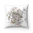 Floral Mandala On White Cushion Pillow Cover Home Decor