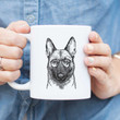 Gunther The Belgian Malinois Dog Portrait Art White Ceramic Mug