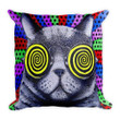 Psychedelic Kitty Pop Art Decorative Cushion Pillow Cover Home Decor