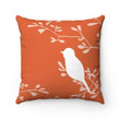Orange And White Love Birds Cushion Pillow Cover Home Decor