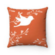 Orange And White Love Birds Cushion Pillow Cover Home Decor