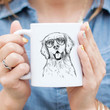 Wallace The Golden Retriever Dog Portrait Art Design White Ceramic Mug