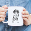 Doodled Kimber The Bernese Mountain Dog Relax Time Design White Ceramic Mug