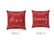 Red Background Love Text Beautiful Design Cushion Pillow Cover Home Decor