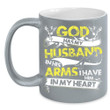God Has My Husband In His Arms Black Ceramic Mug