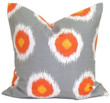 Orange And Gray Ikat Vivid Design Cushion Pillow Cover Home Decor