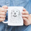Horton The Great Pyrenees Happy Face Dog Portrait Art White Ceramic Mug