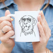 Raisin The Flat Coated Retriever Enjoy The Summer Dog Portrait Art White Ceramic Mug