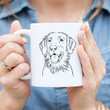 Raisin The Flat Coated Retriever Enjoy The Summer Dog Portrait Art White Ceramic Mug