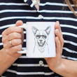 Arden The Australian Kelpie Cool Dog With Glasses Design White Ceramic Mug