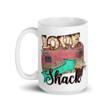 Retro Style Love Shack Camper Design Ceramic Mug
